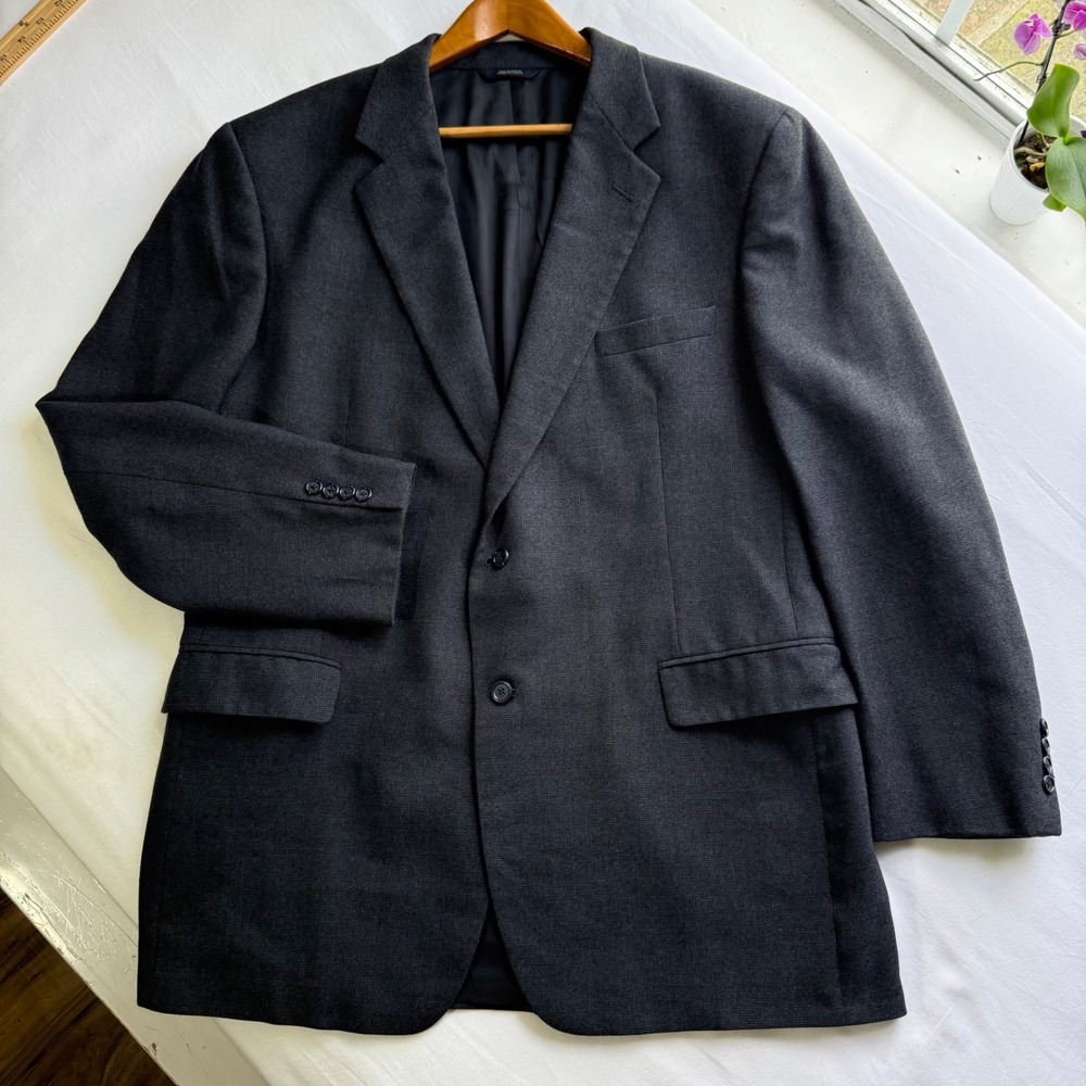 Brooks Brothers Mens Gray Blue 100% Wool 2 Button Blazer Sport Coat 46L USA